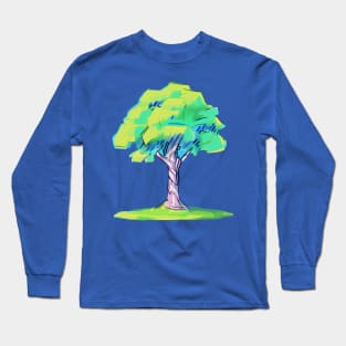 Save the Earth Digital Tree Sketch (MD23ERD009) Long Sleeve T-Shirt